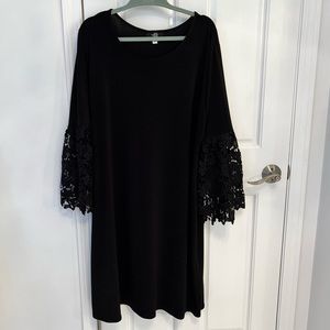 Alfani Black Lace Bell Sleeve Dress - Size 22W
